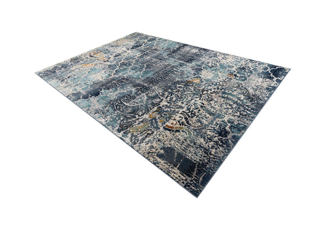 Blue 7' 1 x 10' Malibu Rectangle Area Rug 70% Polypropylene & 30% Polyester Colorful Modern Carpet for Living, Dining, Office, Bedrooms for Sale at Rug Engine