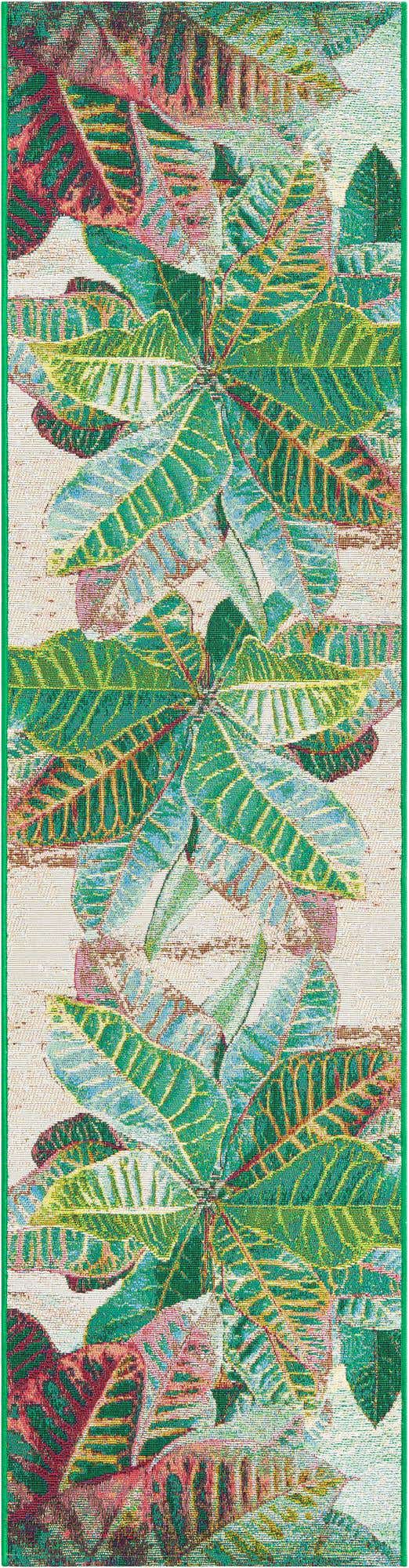 Multicolor 2' x 8' Outdoor Botanical Runner Area Rug Weather Resistant for Patio, Deck, Terrace, Balcony, Porch Polypropylene Garden Floral Tropical Carpet for Sale at Rug Engine