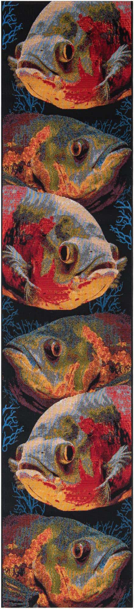 Multicolor 2' 7 x 12' Outdoor Coastal Runner Area Rug Weather Resistant for Patio, Deck, Terrace, Balcony, Porch 100% Polypropylene Coastal Decor Carpet for Sale at Rug Engine