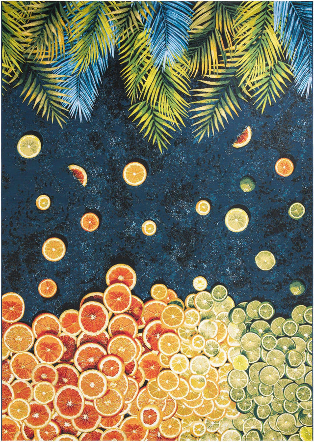 Multicolor 10' x 14' 1 Outdoor Coastal Rectangle Area Rug Weather Resistant for Patio, Deck, Terrace, Balcony, Porch 100% Polypropylene Coastal Decor Carpet for Sale at Rug Engine