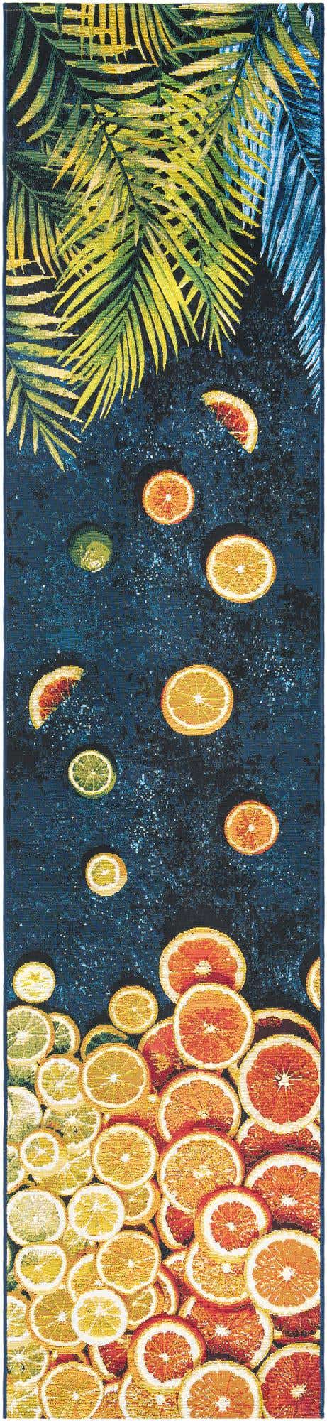 Multicolor 2' 7 x 12' Outdoor Coastal Runner Area Rug Weather Resistant for Patio, Deck, Terrace, Balcony, Porch 100% Polypropylene Coastal Decor Carpet for Sale at Rug Engine