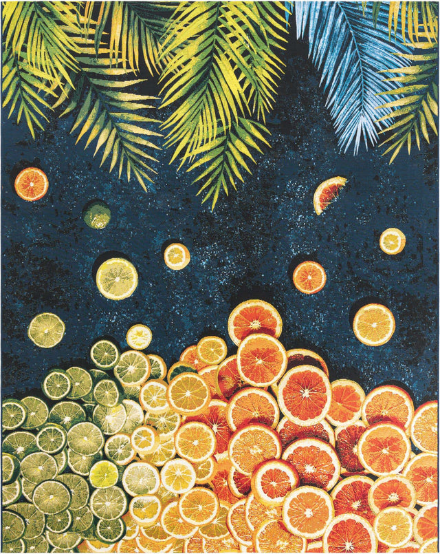 Multicolor 7' 10 x 10' Outdoor Coastal Rectangle Area Rug Weather Resistant for Patio, Deck, Terrace, Balcony, Porch 100% Polypropylene Coastal Decor Carpet for Sale at Rug Engine