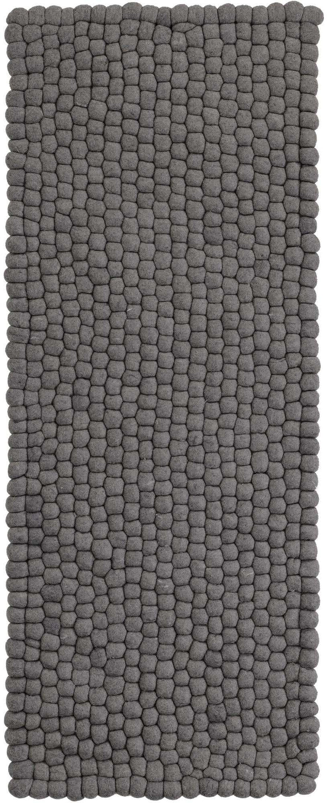 Gray 2' x 5' 3 Felt Ball Runner Area Rug Stunning All Natural 100% Wool Luxury Hand Woven Carpet for Modern Home Interiors Soft Touch Marshmallow Rug for Sale at Rug Engine