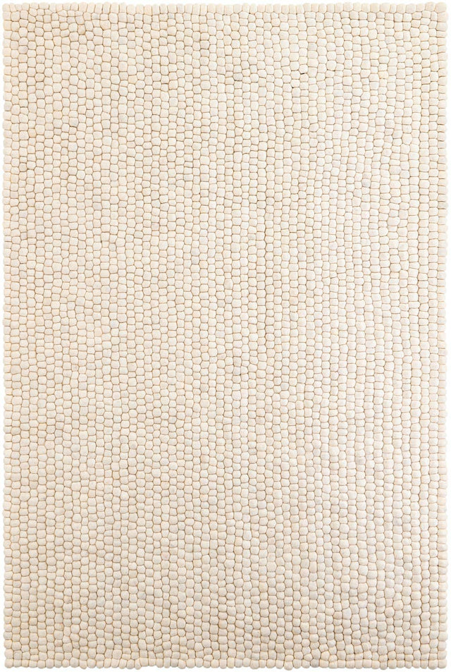 Ivory 6' 1 x 9' Felt Ball Rectangle Area Rug Stunning All Natural 100% Wool Luxury Hand Woven Carpet for Modern Home Interiors Soft Touch Marshmallow Rug for Sale at Rug Engine