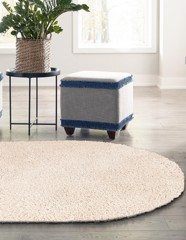 Oatmeal Beige 4' 1 x 6' 1 Soft Solid Shag Oval Area Rug Thick Soft Touch Fluffy & Plush Shaggy Pile