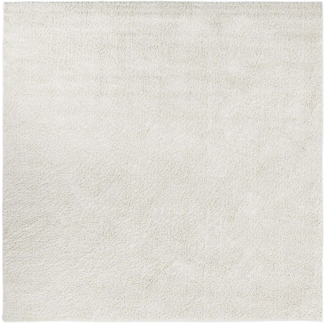 White 10' x 10' Soft Solid Shag Square Area Rug Thick Soft Touch Fluffy & Plush Shaggy Pile 100% Polypropylene Minimalist Carpet for Modern Home Interiors for Sale at Rug Engine