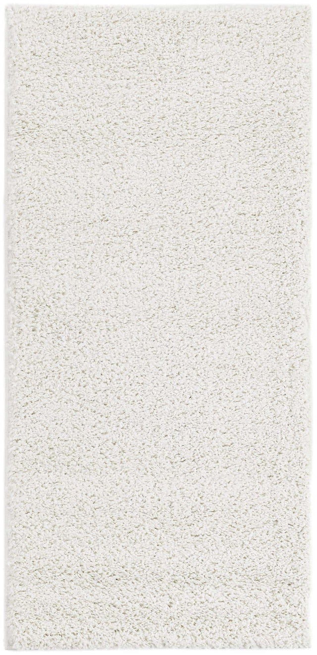 White 2' x 4' 1 Soft Solid Shag Runner Area Rug Thick Soft Touch Fluffy & Plush Shaggy Pile