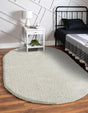 White 4' 1 x 6' 1 Soft Solid Shag Oval Area Rug Thick Soft Touch Fluffy & Plush Shaggy Pile