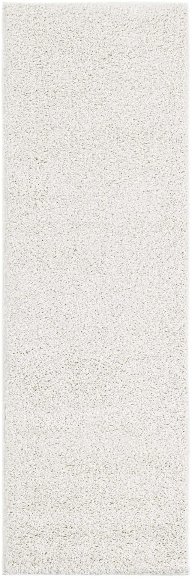 White 2' x 6' 1 Soft Solid Shag Runner Area Rug Thick Soft Touch Fluffy & Plush Shaggy Pile 100% Polypropylene Minimalist Carpet for Modern Home Interiors for Sale at Rug Engine