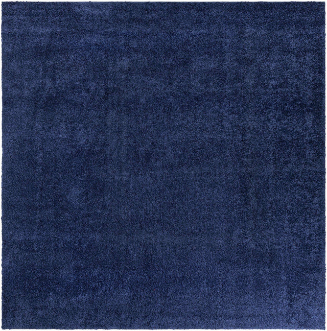 Navy Blue 10' x 10' Solo Square Area Rug Thick Soft Touch Fluffy & Plush Shaggy Pile Durable Minimalist Carpet for Classic Interior Design for Sale at Rug Engine