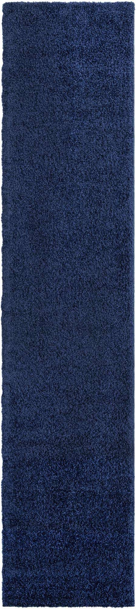 Navy Blue 2' 7 x 12' Solo Runner Area Rug Thick Soft Touch Fluffy & Plush Shaggy Pile Durable Minimalist Carpet for Classic Interior Design for Sale at Rug Engine