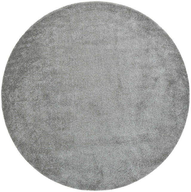 Gray 10' x 10' Solo Round Area Rug Thick Soft Touch Fluffy & Plush Shaggy Pile Durable Minimalist Carpet for Classic Interior Design for Sale at Rug Engine