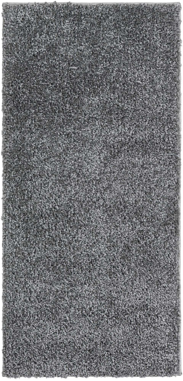 Gray 2' x 4' 1 Solo Runner Area Rug Thick Soft Touch Fluffy & Plush Shaggy Pile Durable Minimalist Carpet for Classic Interior Design for Sale at Rug Engine