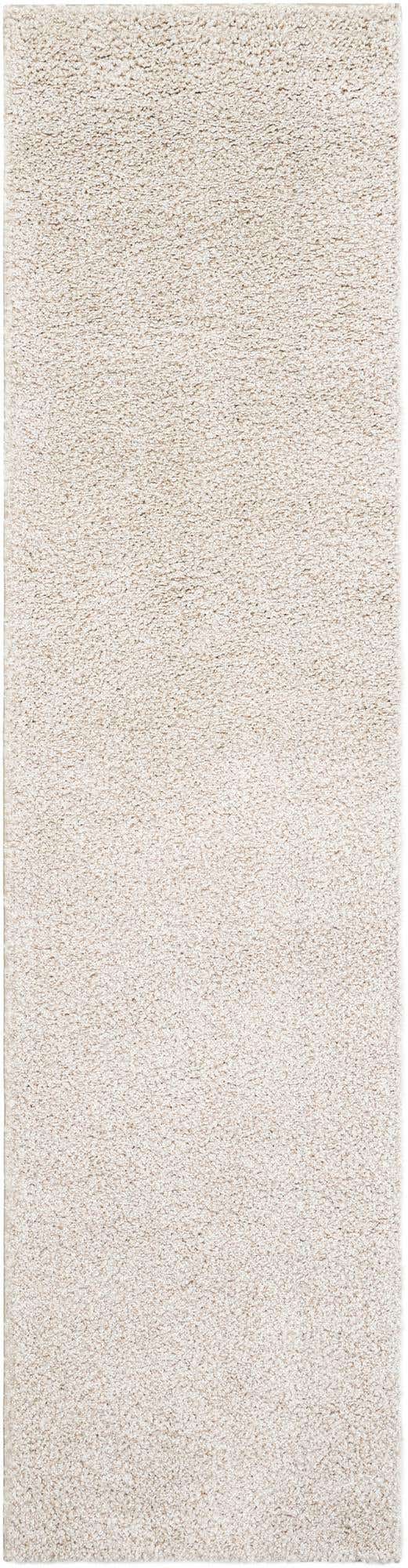 Ivory 2' 7 x 10' Solo Runner Area Rug Thick Soft Touch Fluffy & Plush Shaggy Pile Durable Minimalist Carpet for Classic Interior Design for Sale at Rug Engine