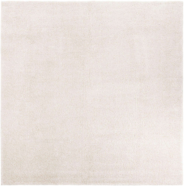 Ivory 10' x 10' Solo Square Area Rug Thick Soft Touch Fluffy & Plush Shaggy Pile Durable Minimalist Carpet for Classic Interior Design for Sale at Rug Engine
