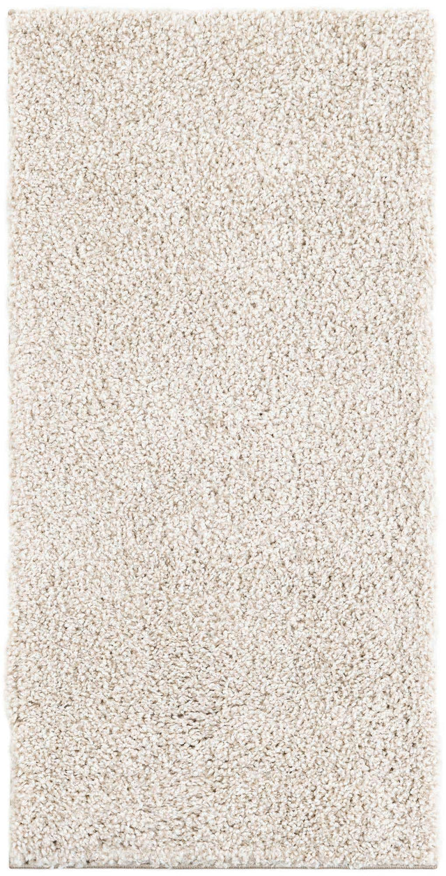 Ivory 2' x 4' 1 Solo Runner Area Rug Thick Soft Touch Fluffy & Plush Shaggy Pile Durable Minimalist Carpet for Classic Interior Design for Sale at Rug Engine