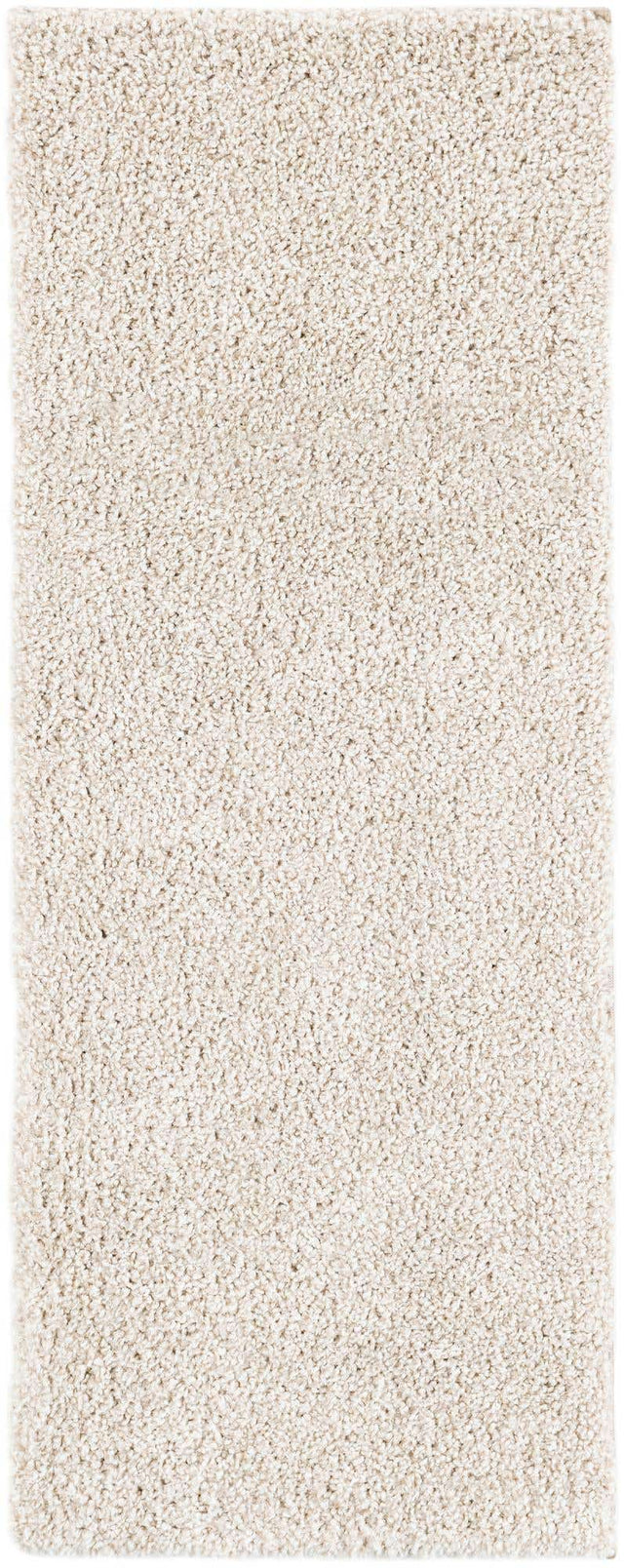 Ivory 2' x 5' 3 Solo Runner Area Rug Thick Soft Touch Fluffy & Plush Shaggy Pile Durable Minimalist Carpet for Classic Interior Design for Sale at Rug Engine
