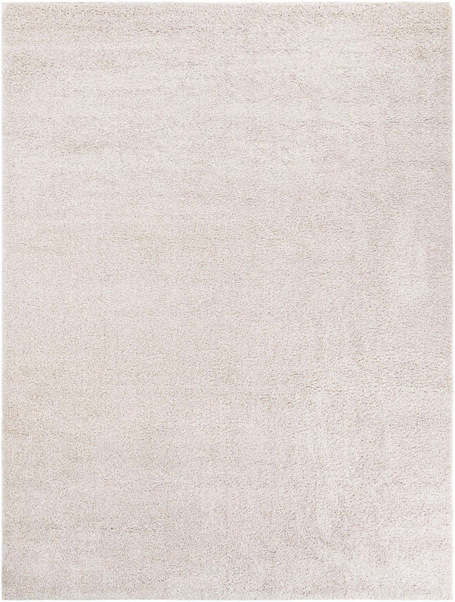 Ivory 9' x 12' Solo Rectangle Area Rug Thick Soft Touch Fluffy & Plush Shaggy Pile Durable Minimalist Carpet for Classic Interior Design for Sale at Rug Engine