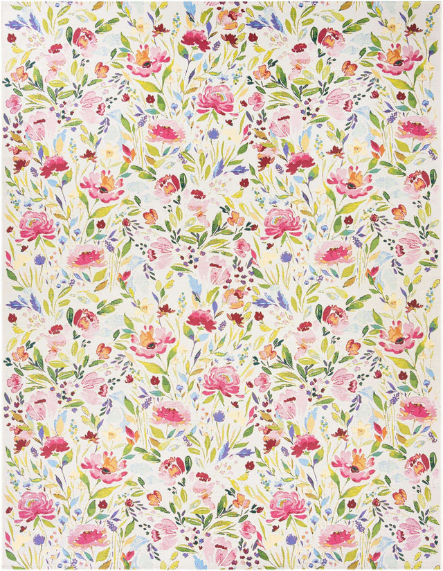 Multicolor 9' x 12' Outdoor Botanical Rectangle Area Rug Weather Resistant for Patio, Deck, Terrace, Balcony, Porch Polypropylene Garden Floral Tropical Carpet for Sale at Rug Engine