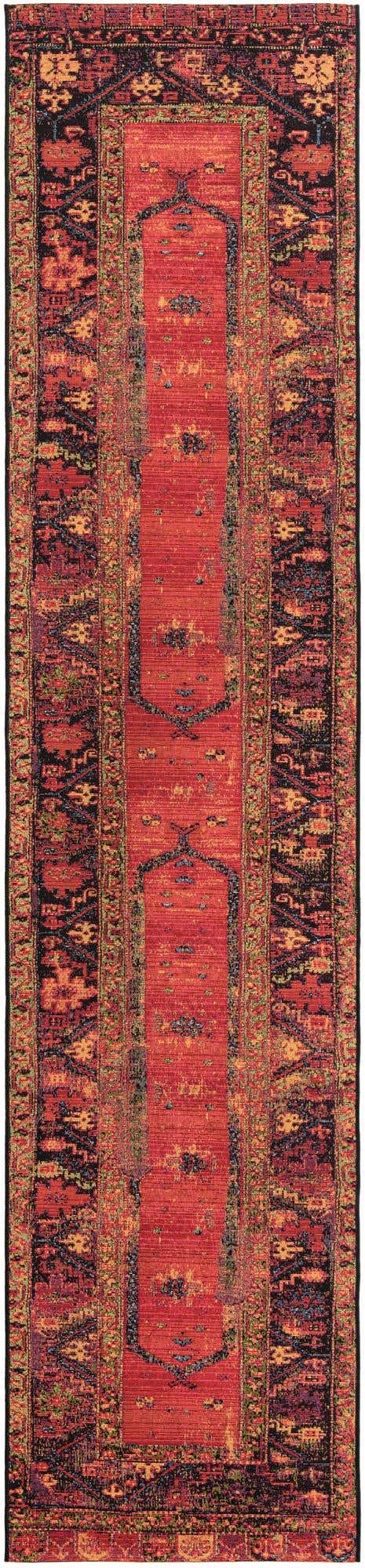 Multicolor 2' 7 x 12' Outdoor Tribal Runner Area Rug Weather Resistant for Patio, Deck, Terrace, Balcony, Porch Traditional Design Water Safe Outside Carpet for Sale at Rug Engine
