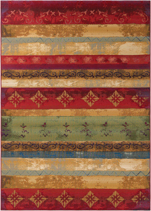 Multicolor 7' 1 x 10' Outdoor Modern Rectangle Area Rug Weather Resistant for Patio, Deck, Terrace, Balcony, Porch 100% Polypropylene Modern Outside Carpet for Sale at Rug Engine