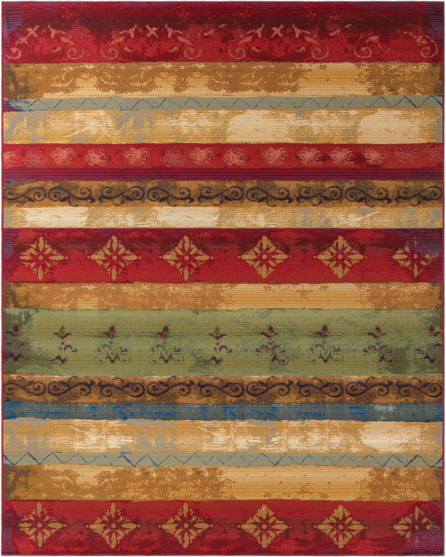 Multicolor 7' 10 x 10' Outdoor Modern Rectangle Area Rug Weather Resistant for Patio, Deck, Terrace, Balcony, Porch 100% Polypropylene Modern Outside Carpet for Sale at Rug Engine