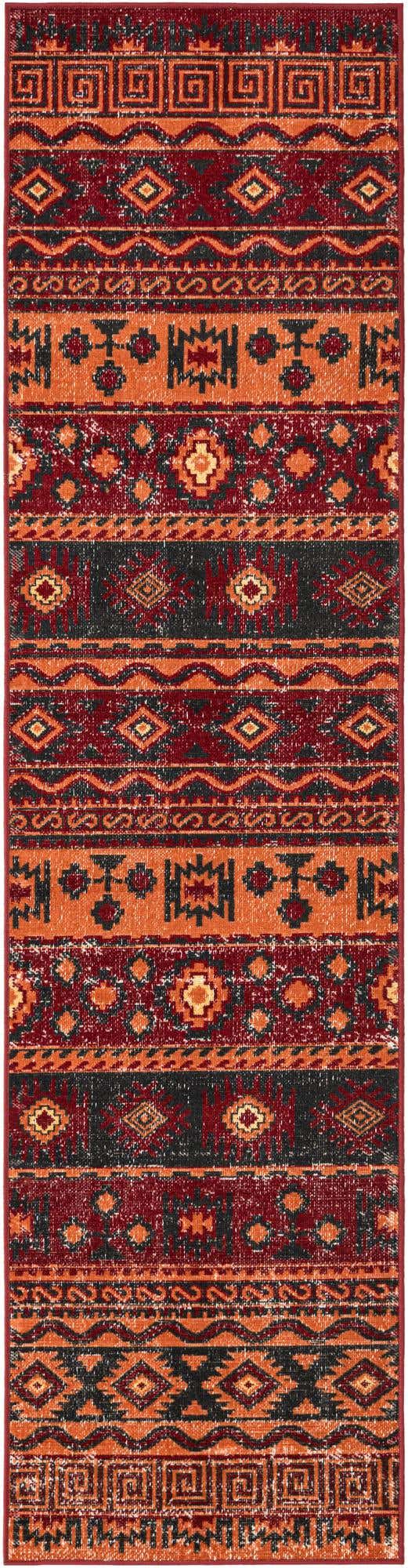 Rust Red 2' x 8' Lucerne Runner Area Rug 100% Polypropylene Traditional Classic Easy Clean Carpet for Kitchens, Living Rooms, Bedroom, Office for Sale at Rug Engine