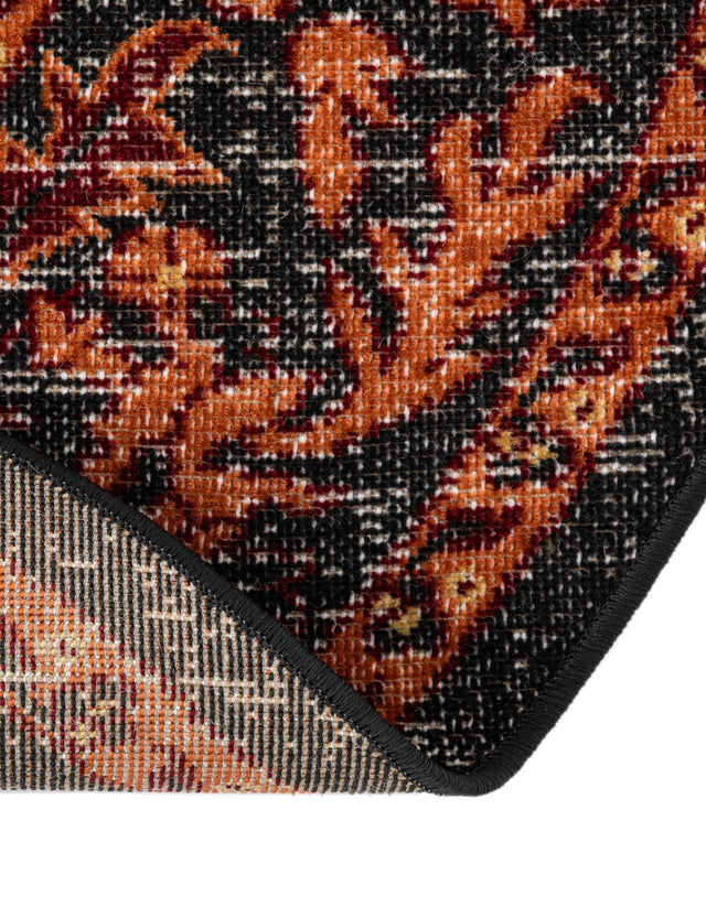 Black 5' 3 x 8' Lucerne Oval Area Rug 100% Polypropylene Traditional Classic Easy Clean Carpet for Kitchens, Living Rooms, Bedroom, Office for Sale at Rug Engine