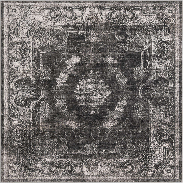 Charcoal 7' 10 x 7' 10 Aarhus Square Area Rug 100% Polypropylene With Jute Foundation Living Room Bedroom Carpet for Sale at Rug Engine