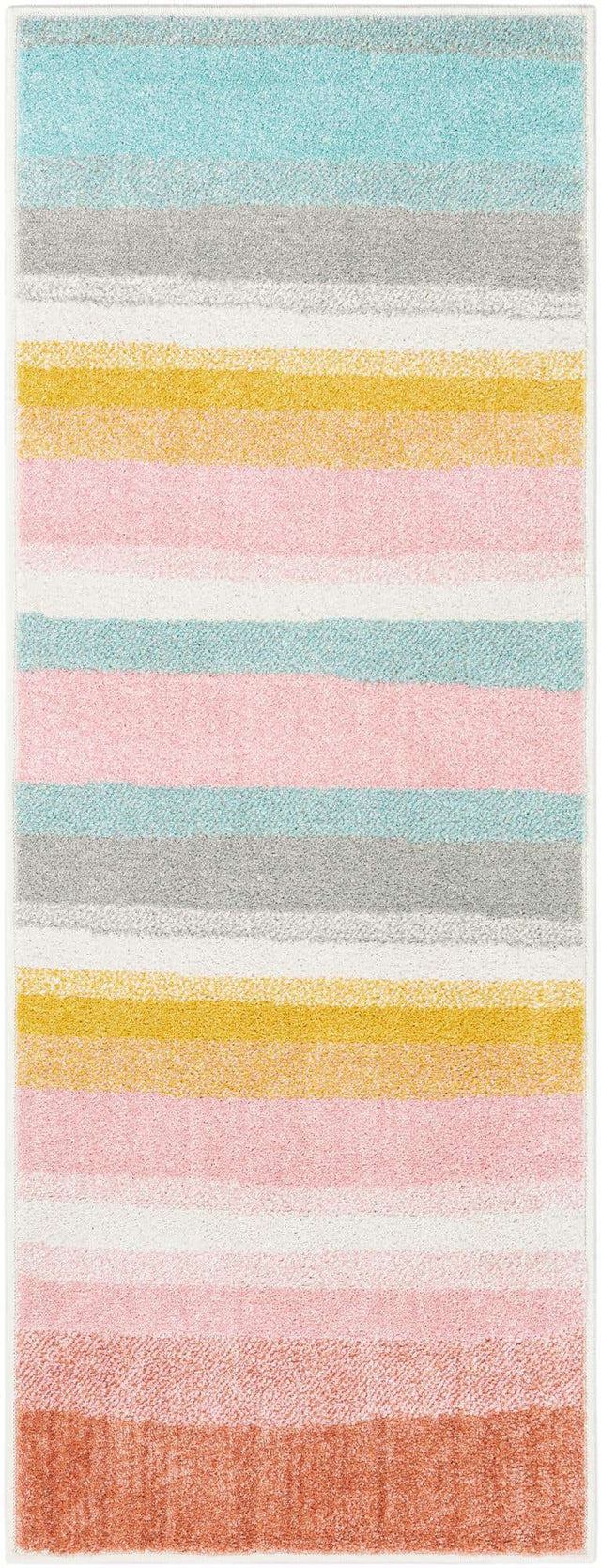 Multicolor 2' x 5' 3 Whimsy Kids Runner Area Rug for Baby Nursery, Toddler Playroom, Bedrooms