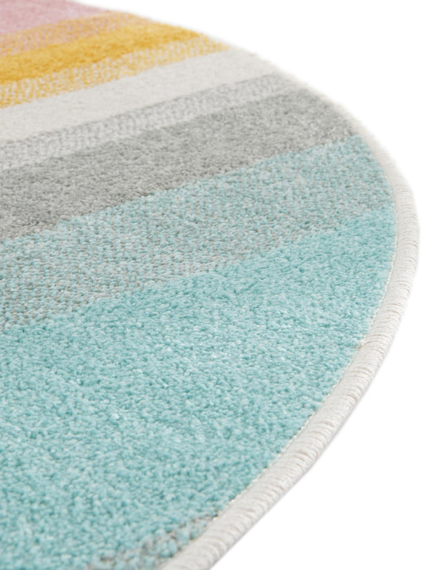 Multicolor 2' 2 x 3' 1 Whimsy Kids Oval Area Rug for Baby Nursery, Toddler Playroom, Bedrooms