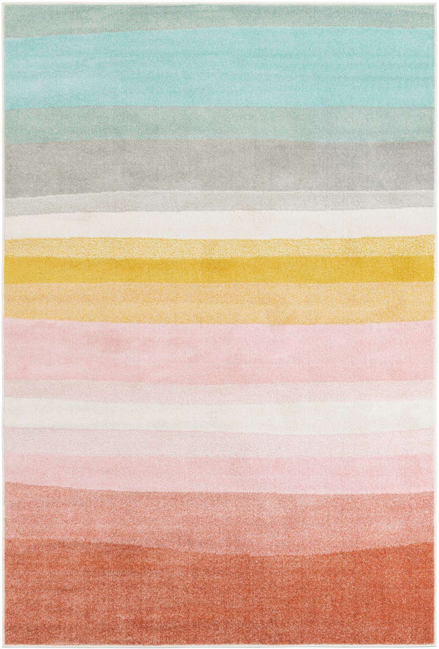 Multicolor 6' 1 x 9' Whimsy Kids Rectangle Area Rug for Baby Nursery, Toddler Playroom, Bedrooms Playful Fun Design Easy Clean Carpet for Sale at Rug Engine