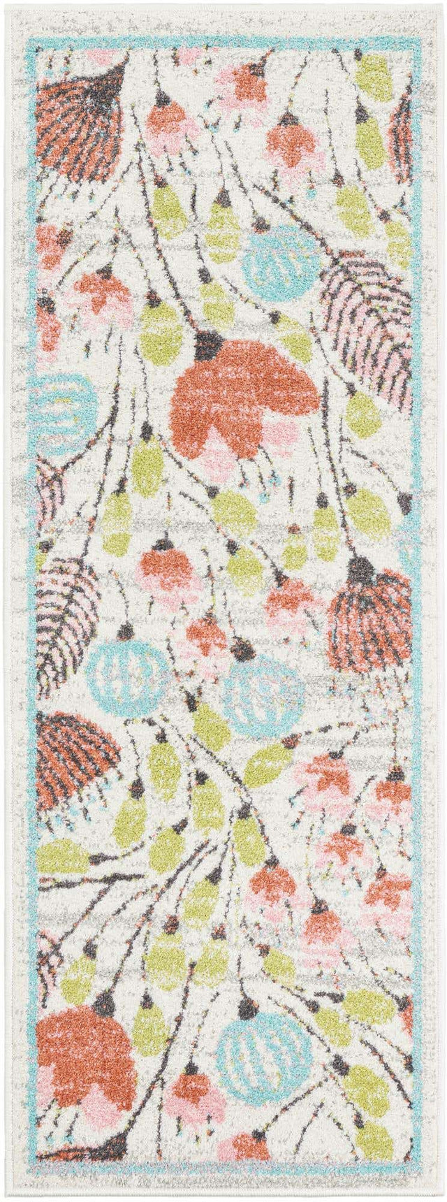 Ivory 2' x 5' 3 Whimsy Kids Runner Area Rug for Baby Nursery, Toddler Playroom, Bedrooms Playful Fun Design Easy Clean Carpet for Sale at Rug Engine