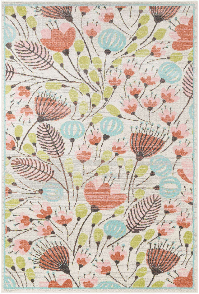 Ivory 6' 1 x 9' Whimsy Kids Rectangle Area Rug for Baby Nursery, Toddler Playroom, Bedrooms