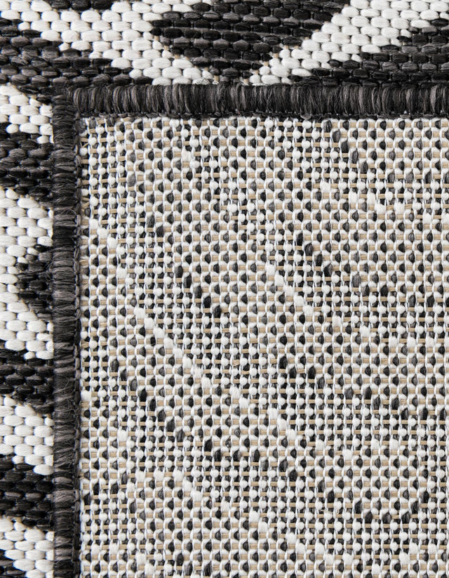 Black and White 7' 10 x 10' Outdoor Modern Rectangle Area Rug Weather Resistant for Patio, Deck, Terrace, Balcony, Porch 100% Polypropylene Modern Outside Carpet for Sale at Rug Engine
