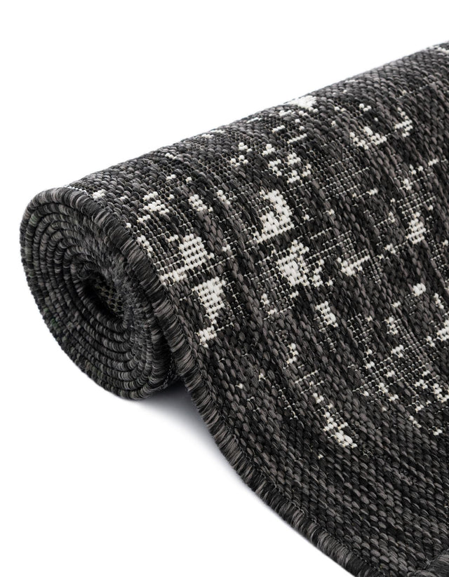 Black and White 9' x 12' Outdoor Modern Rectangle Area Rug Weather Resistant for Patio, Deck, Terrace, Balcony, Porch 100% Polypropylene Modern Outside Carpet for Sale at Rug Engine