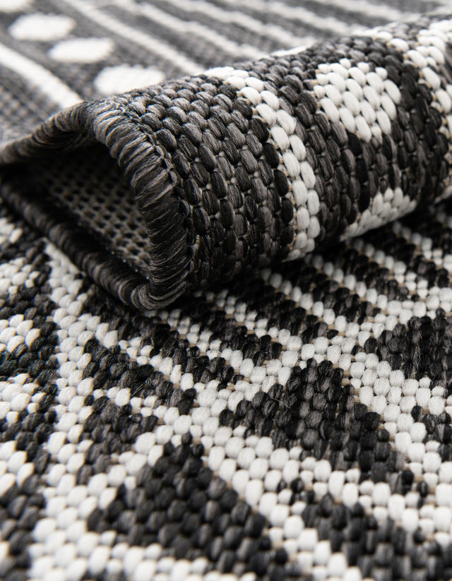 Black and White 10' x 10' Outdoor Traditional Square Area Rug Weather Resistant for Patio, Deck, Terrace, Balcony, Porch Classical Design Outside Carpet for Sale at Rug Engine