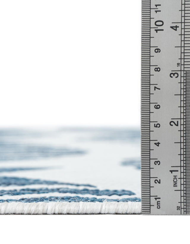 Navy Blue 4' 1 x 6' 1 Outdoor Coastal Rectangle Area Rug Weather Resistant for Patio, Deck, Terrace, Balcony, Porch 100% Polypropylene Coastal Decor Carpet for Sale at Rug Engine