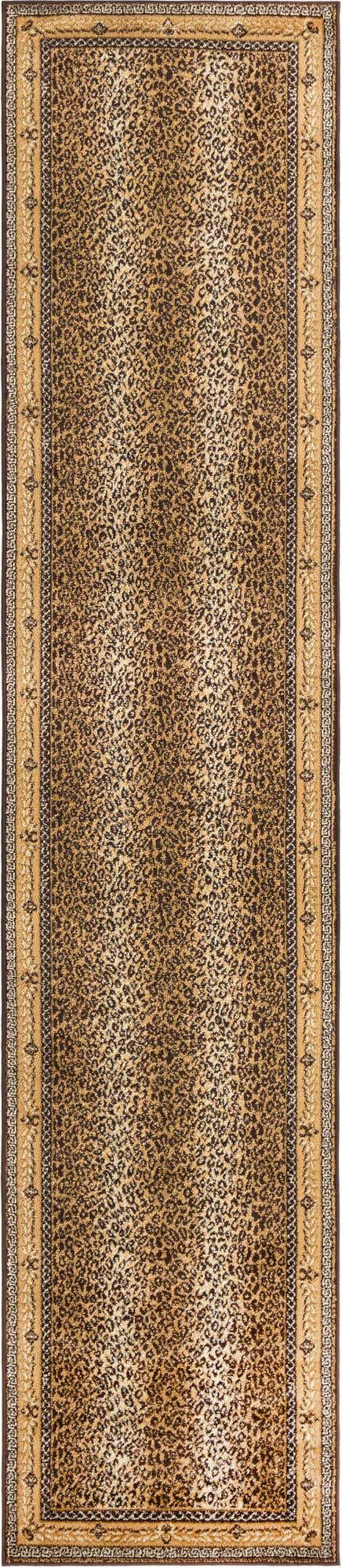 Brown 2' 7 x 12' Wildlife Runner Area Rug Animal Print Safari Jungle Inspired Carpet for Unique Modern Interior Design for Sale at Rug Engine