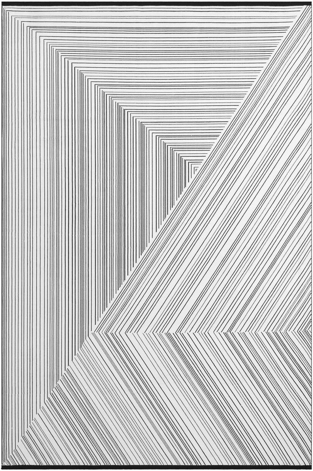 Black and White 10' x 14' 1 Milano Rectangle Area Rug 100% Polyester with Cotton Backing Modern Contemporary Carpet for Home Decor Interior Design for Sale at Rug Engine