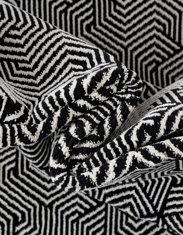 Black and White 7' 10 x 7' 10 Milano Square Area Rug 100% Polyester with Cotton Backing Modern Contemporary Carpet for Home Decor Interior Design for Sale at Rug Engine