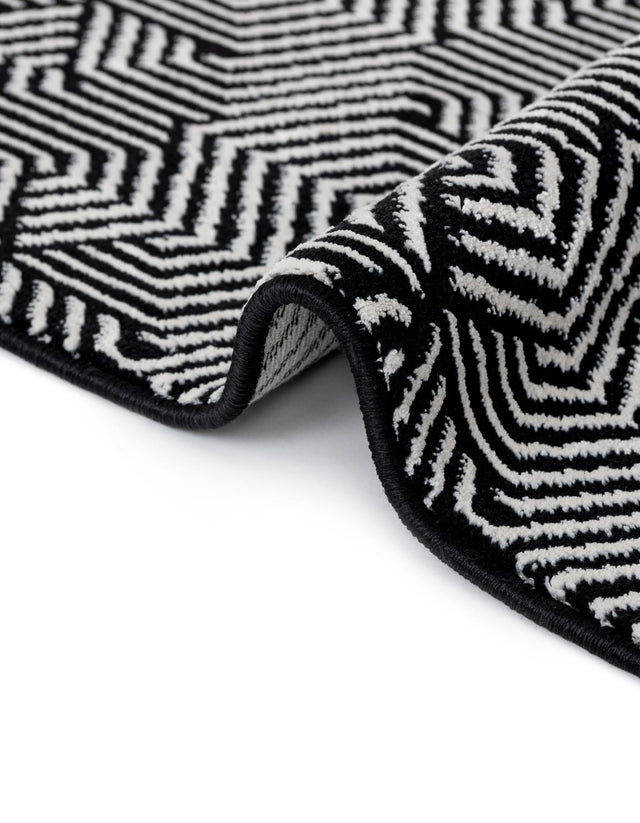Black and White 7' 10 x 7' 10 Milano Square Area Rug 100% Polyester with Cotton Backing Modern Contemporary Carpet for Home Decor Interior Design for Sale at Rug Engine