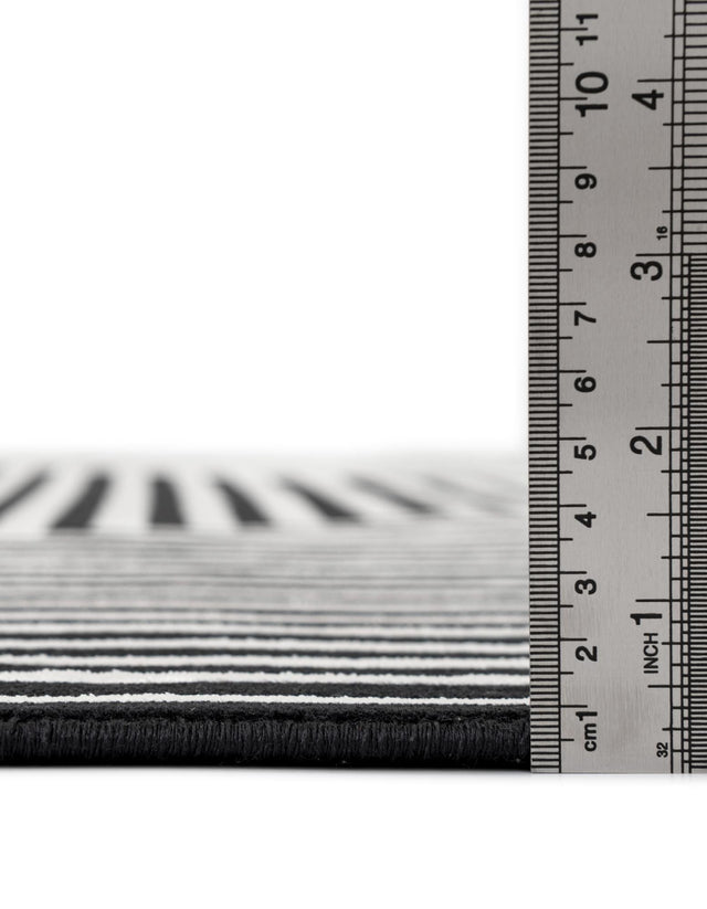 Black and White 6' 1 x 9' Milano Rectangle Area Rug 100% Polyester with Cotton Backing Modern Contemporary Carpet for Home Decor Interior Design for Sale at Rug Engine