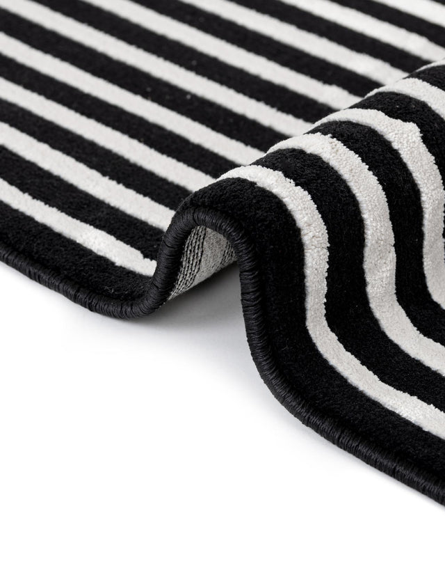 Black and White 6' 1 x 9' Milano Rectangle Area Rug 100% Polyester with Cotton Backing Modern Contemporary Carpet for Home Decor Interior Design for Sale at Rug Engine