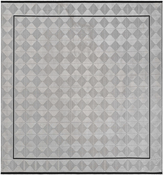 Black and White 10' x 10' Milano Square Area Rug 100% Polyester with Cotton Backing Modern Contemporary Carpet for Home Decor Interior Design for Sale at Rug Engine