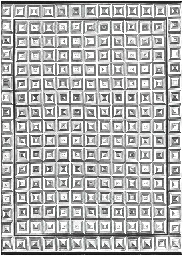 Black and White 9' x 12' Milano Rectangle Area Rug 100% Polyester with Cotton Backing Modern Contemporary Carpet for Home Decor Interior Design for Sale at Rug Engine