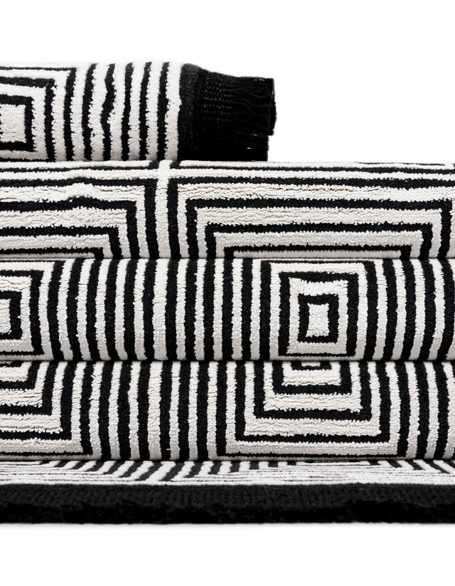 Black and White 2' x 3' 1 Milano Rectangle Area Rug 100% Polyester with Cotton Backing Modern Contemporary Carpet for Home Decor Interior Design for Sale at Rug Engine