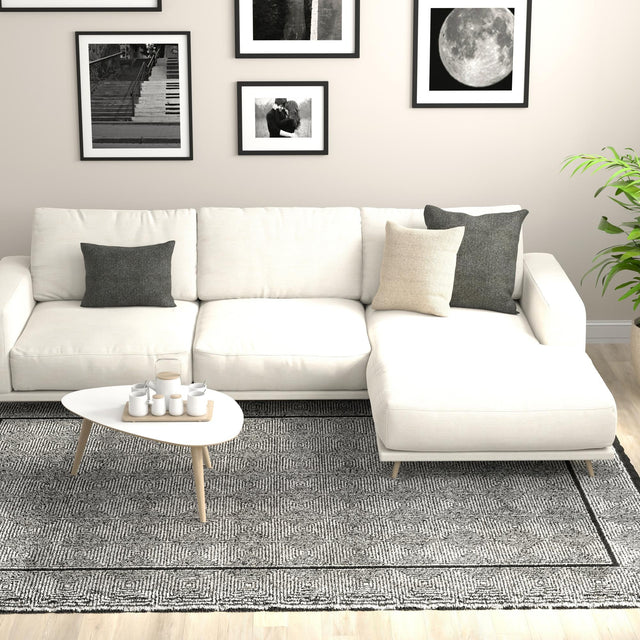 Black and White 2' x 3' 1 Milano Rectangle Area Rug 100% Polyester with Cotton Backing Modern Contemporary Carpet for Home Decor Interior Design for Sale at Rug Engine