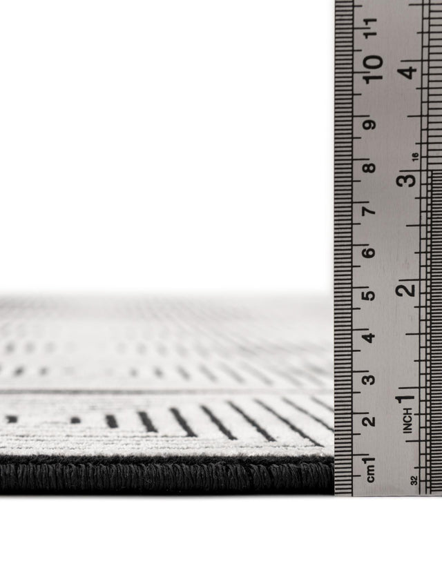 Black and White 10' x 10' Milano Square Area Rug 100% Polyester with Cotton Backing Modern Contemporary Carpet for Home Decor Interior Design for Sale at Rug Engine