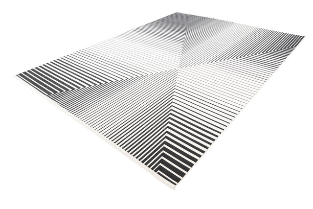 Black and White 9' x 12' Milano Rectangle Area Rug 100% Polyester with Cotton Backing Modern Contemporary Carpet for Home Decor Interior Design for Sale at Rug Engine